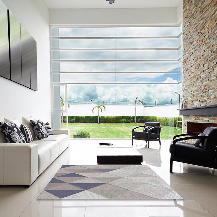 Square Machine Washable Transitional Dark White Beige Rug in a Living Room, wshpat455