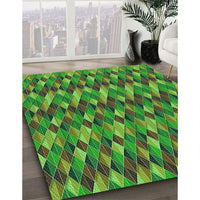 Patterned Seaweed Green Rug, pat456grn