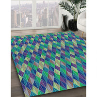 Patterned Mint Green Rug, pat456lblu