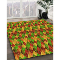 Patterned Pistachio Green Rug, pat456yw