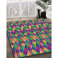 Patterned Green Modern Rug, pat456