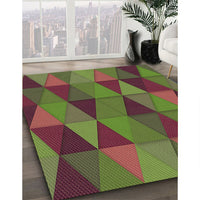 Patterned Brown Red Rug, pat457brn