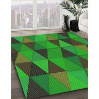 Patterned Lime Green Rug, pat457grn