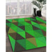 Patterned Lime Green Rug in Family Room, pat457grn