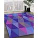 Machine Washable Transitional Blue Violet Purple Rug in a Family Room, wshpat457pur
