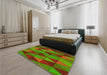 Patterned Mahogany Brown Rug in a Bedroom, pat457yw