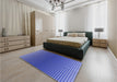 Patterned Sky Blue Rug in a Bedroom, pat458blu