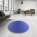 Round Patterned Sky Blue Rug in a Office, pat458blu