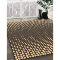 Patterned Milk Chocolate Brown Rug, pat458brn