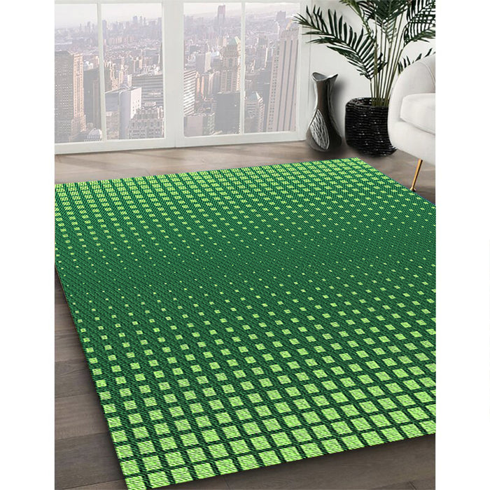 Machine Washable Transitional Deep Emerald Green Rug in a Family Room, wshpat458grn