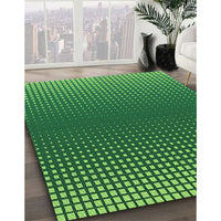 Patterned Deep Emerald Green Rug, pat458grn