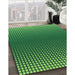 Patterned Deep Emerald Green Rug in Family Room, pat458grn