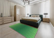 Patterned Deep Emerald Green Rug in a Bedroom, pat458grn