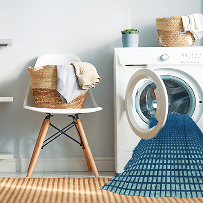 Machine Washable Transitional Blue Rug in a Washing Machine, wshpat458lblu