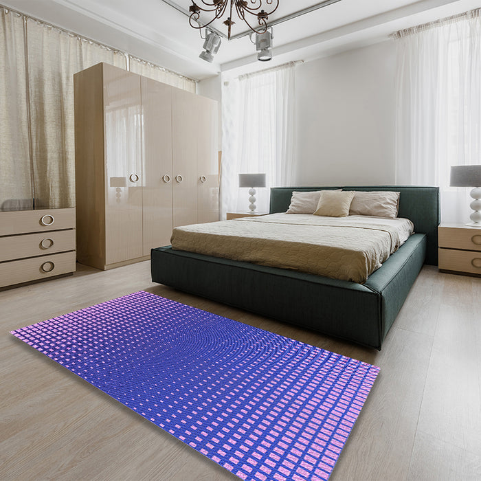 Patterned Purple Rug in a Bedroom, pat458pur