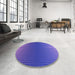 Round Patterned Purple Rug in a Office, pat458pur