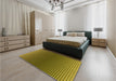 Patterned Brown Rug in a Bedroom, pat458yw