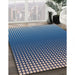 Patterned Blue Novelty Rug in Family Room, pat458