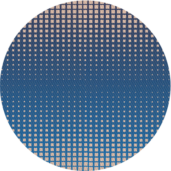 Square Machine Washable Transitional Lapis Blue Rug, wshpat458