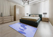 Patterned Light Slate Blue Rug in a Bedroom, pat459blu