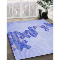 Patterned Light Slate Blue Rug, pat459blu