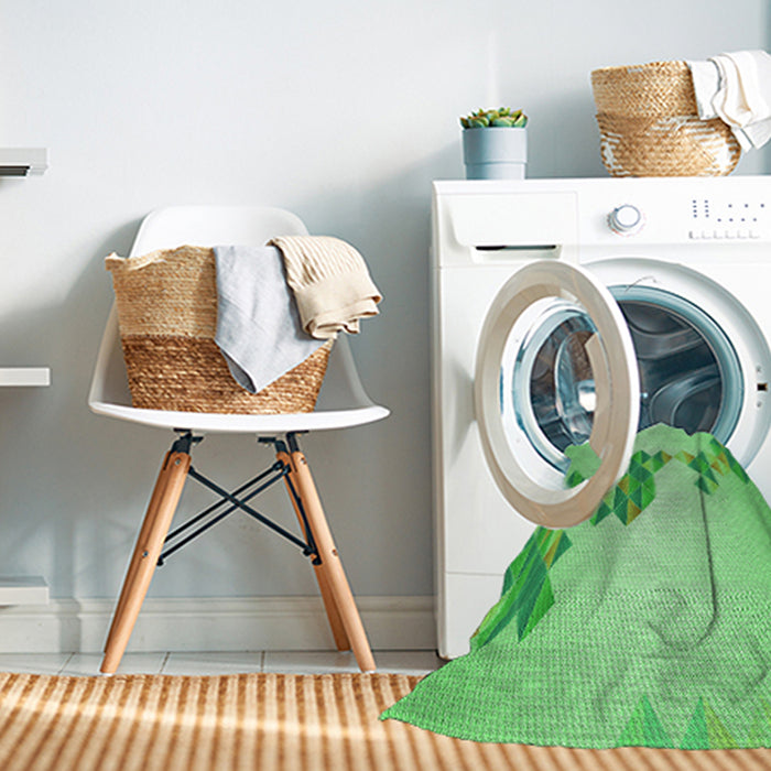 Machine Washable Transitional Green Rug in a Washing Machine, wshpat459grn