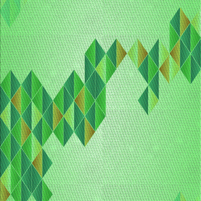 Machine Washable Transitional Green Rug, wshpat459grn