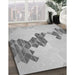 Patterned Gunmetal Gray Rug in Family Room, pat459gry