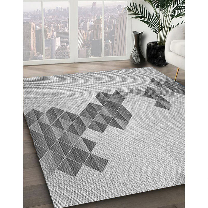 Machine Washable Transitional Gunmetal Gray Rug in a Family Room, wshpat459gry