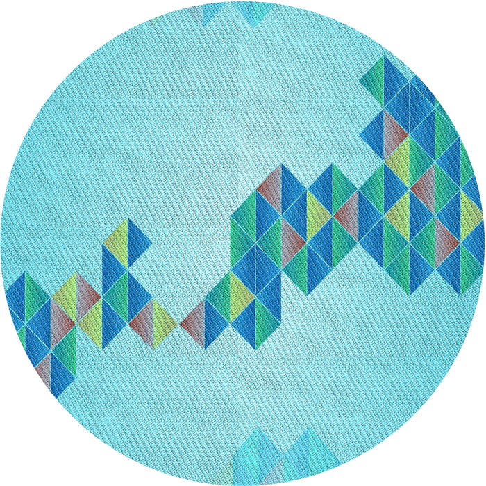 Square Machine Washable Transitional Blue Turquoise Green Rug in a Living Room, wshpat459lblu
