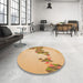 Round Patterned Orange Rug in a Office, pat459org