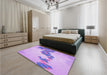 Patterned Purple Rug in a Bedroom, pat459pur