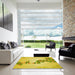 Square Patterned Yellow Rug in a Living Room, pat459yw