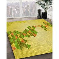 Patterned Yellow Rug, pat459yw