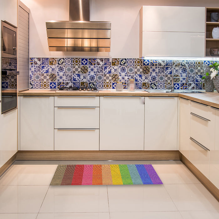 Patterned Brown Novelty Rug in a Kitchen, pat45