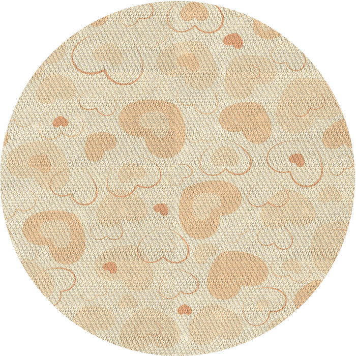 Square Patterned Vanilla Gold Rug, pat460brn