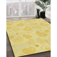 Patterned Golden Brown Yellow Rug, pat460yw