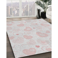 Patterned Pearl White Beige Novelty Rug, pat460