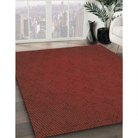 Patterned Cranberry Red Rug, pat461brn