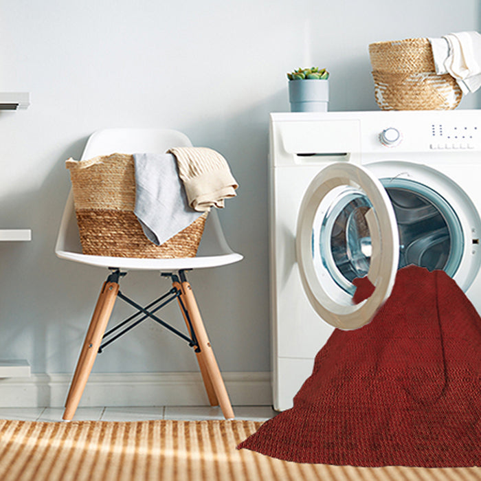 Machine Washable Transitional Tomato Red Rug in a Washing Machine, wshpat461org