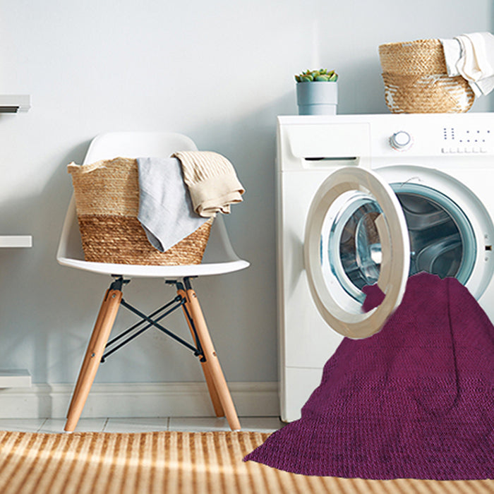 Machine Washable Transitional Deep Pink Rug in a Washing Machine, wshpat461pur