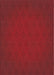 Machine Washable Transitional Tomato Red Rug, wshpat461