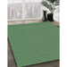 Patterned Green Rug in Family Room, pat462grn