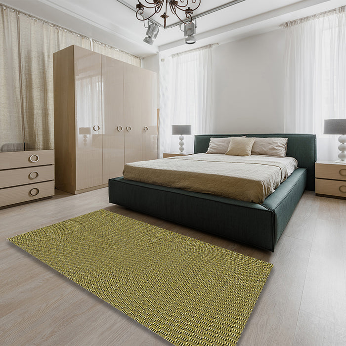 Round Machine Washable Transitional Golden Gold Rug in a Office, wshpat462yw