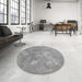 Round Patterned Gray Rug in a Office, pat463gry