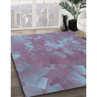 Patterned Light Purple Blue Rug, pat463lblu