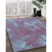 Patterned Light Purple Blue Rug in Family Room, pat463lblu