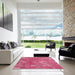 Square Patterned Dark Hot Pink Novelty Rug in a Living Room, pat463