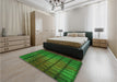 Patterned Deep Emerald Green Rug in a Bedroom, pat464grn