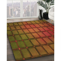 Patterned Tomato Red Rug, pat464org